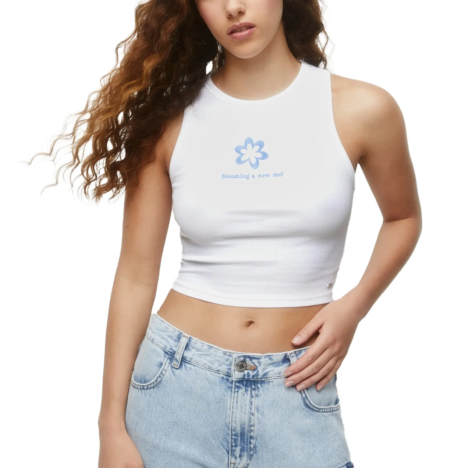 custom embroidered tank top manufacturing fashionable crop top fit tank