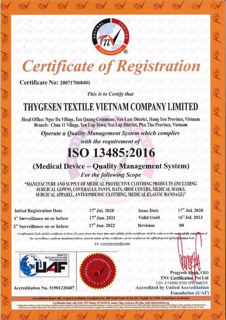 ISO 13485:2016 Medical Devices Thygesen Vietnam 